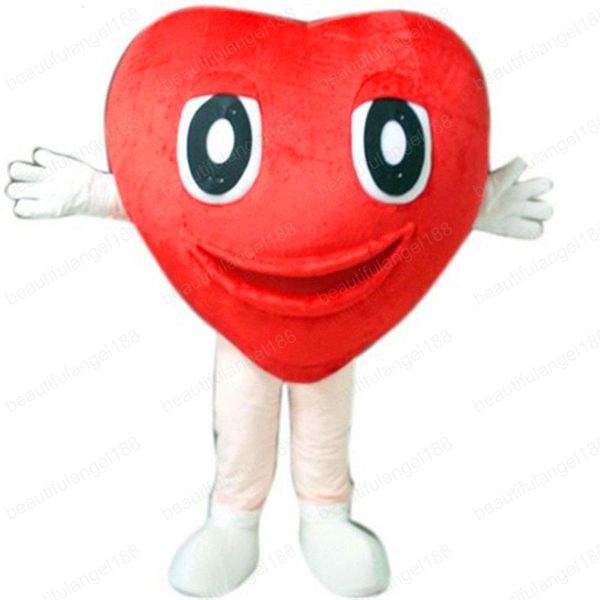 Costume de mascotte d'Halloween grand coeur rouge de haute qualité personnaliser dessin animé en peluche amour personnage de thème anime taille adulte déguisement de carnaval de Noël