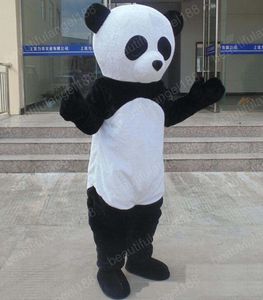 Costume de mascotte de panda noir et blanc d'Halloween de haute qualité personnaliser personnage de thème Anime en peluche de dessin animé taille adulte déguisement de carnaval de noël