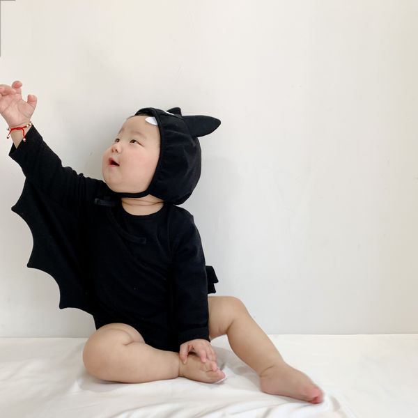 Halloween bébé Black Bat Cosplay Baby Rompers Newborn Set Kids Jumps combinaisons de nouveautés de nouveautés garçons costumes combinaison vêtements Jumpsuit Kid BodySuit 66-90