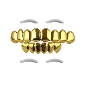 Halloween Black Silver Gold Iced Out CZ Mouth dents Caps Grillz Caps Top Bottom Grill Set Men Femmes Vampire Grills Rock Punk Rapper ACCESSOIRES POUR HOMMES HIPHOP BIELLIR