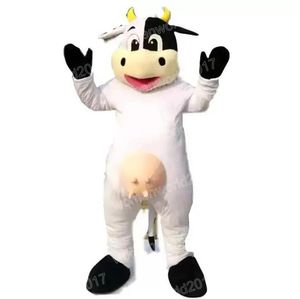 Costume de mascotte de vache blanche et noire d'Halloween, tenue de personnage de dessin animé, taille adulte, tenue d'anniversaire, de noël, de carnaval, robe fantaisie pour hommes et femmes