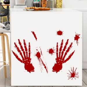 Halloween Bloody Stickers Halloween Wall Decal Creëer horror scènes bloedige voetafdrukken vloer raam klampt zich vast voor binnen buiten