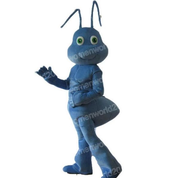Costume de mascotte de fourmi bleue d'Halloween, tenue de personnage de dessin animé, tenue pour adultes, tenue de carnaval de Noël, robe fantaisie pour hommes et femmes