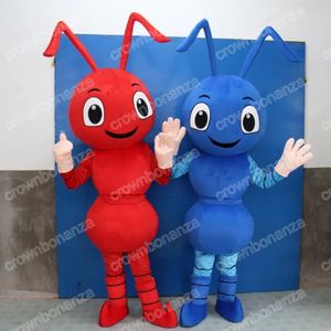 Costumes de mascotte de fourmi bleue d'Halloween Costume de personnage de dessin animé de haute qualité Costume de fête de Noël en plein air Hommes Femmes Vêtements publicitaires promotionnels