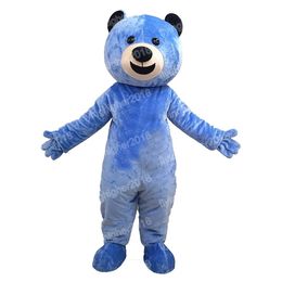 Costume de mascotte d'ours bleu d'Halloween Costume de personnage de dessin animé Costume de Noël Carnaval Adultes Taille Fête d'anniversaire Tenue de plein air pour hommes Femmes
