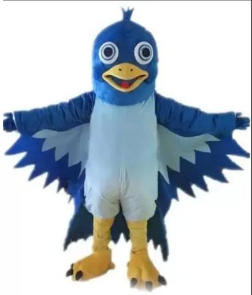 Halloween Blue Big Mouth Bird Mascot Mascot Costumes Halloween Cartoon Character Testifit Suit Noël Tenue de fête en plein air Unisexe