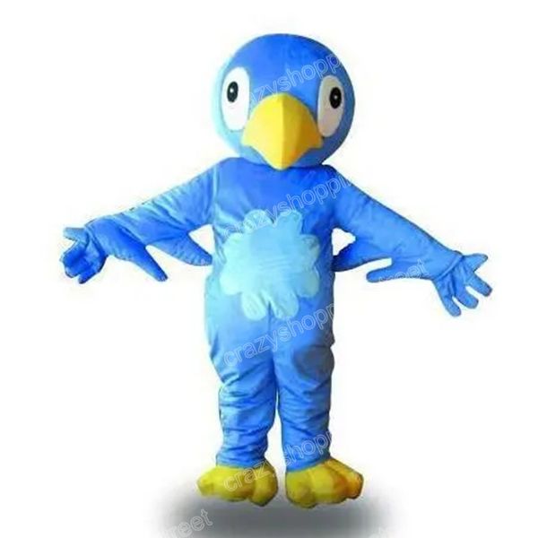 Costume de mascotte d'oiseau bleu d'Halloween, tenue de personnage de dessin animé de qualité supérieure, robe de carnaval de Noël, taille adulte, tenue de fête d'anniversaire en plein air