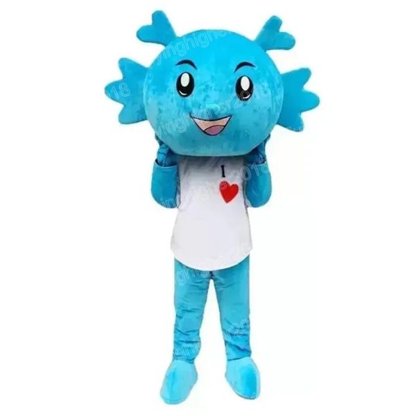 Costume de mascotte de dragon bleu d'Halloween Taille adulte Personnage de thème d'anime de dessin animé Carnaval Robe unisexe Robe de soirée de performance fantaisie de Noël