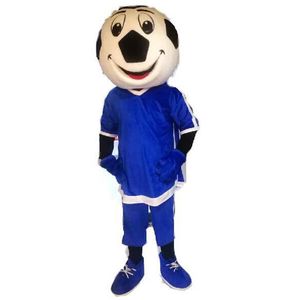 Costume de mascotte de football bleu d'Halloween, de qualité supérieure, personnage de dessin animé, personnage de thème animé, taille adulte, fête d'anniversaire, tenue d'extérieur