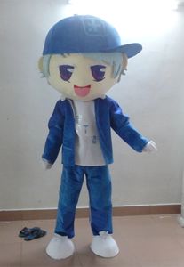 Costume de mascotte de garçon de chapeau bleu d'Halloween de qualité supérieure Personnaliser le personnage de thème d'anime de dessin animé Taille adulte Costume de tenue extérieure de fête d'anniversaire de Noël