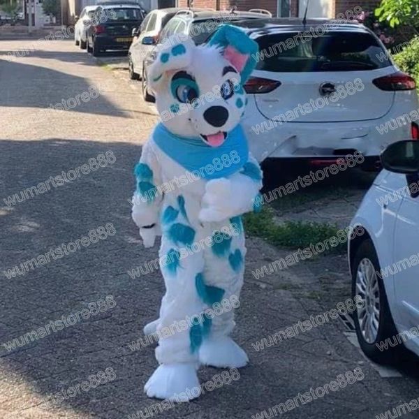 Halloween Blue Husky Dog Mascot Costume Simulation Cartoon Anime THEMO