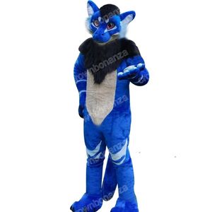 Halloween Blue Husky Fox Dog Mascot Costumes Cartoon Characon Titifit Tapid Noël