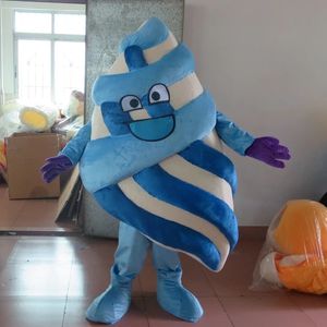 Costume de mascotte de crème glacée bleue d'Halloween Personnage de thème de dessin animé de haute qualité Carnaval Unisexe Adultes Taille Fête d'anniversaire de Noël Tenue de plein air