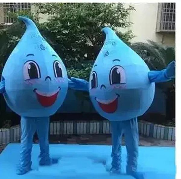 Costume de mascotte de petite goutte d'eau bleue d'Halloween, robe de soirée fantaisie, personnage de dessin animé, carnaval, noël, pâques, publicité, fête d'anniversaire