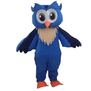 Halloween bleu hibou mascotte Costume haute qualité dessin animé animal Anime thème personnage carnaval unisexe adultes tenue noël robe de fête d'anniversaire