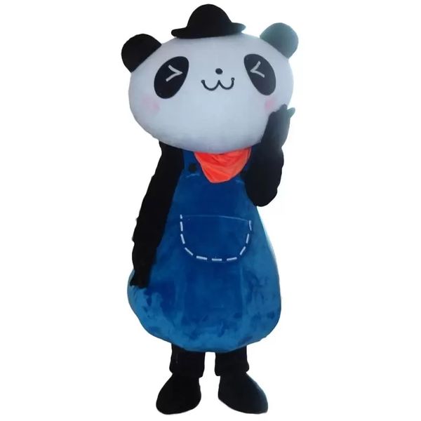 Costume de mascotte Panda bleu d'Halloween Top qualité dessin animé en peluche personnage thème Anime carnaval de noël adultes fête d'anniversaire tenue fantaisie