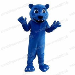 Halloween Blue Panther mascotte kostuum dier thema carnaval fancy jurk voor mannen vrouwen unisex volwassenen outfit fursuit kerst verjaardagsfeestje jurk