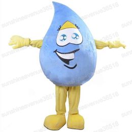 Costume de mascotte de goutte de pluie bleue d'Halloween, tenue de personnage de dessin animé de haute qualité, unisexe, taille adulte, fête d'anniversaire de noël, tenue d'extérieur