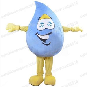 Halloween Blue Rain Drop Mascot Mascot Kostuum Hoogwaardige strip Karakter Outfit Pak Unisex volwassenen Maat Kerstfeest Buitenlandse Outdoor Outfit
