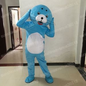 Costume de mascotte de phoque bleu d'Halloween personnage de thème de dessin animé de haute qualité Carnaval unisexe adultes taille fête d'anniversaire de Noël tenue fantaisie