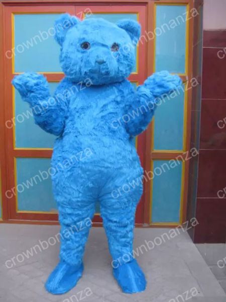 Halloween bleu ours en peluche mascotte Costume haute qualité dessin animé thème personnage adultes taille noël carnaval fête d'anniversaire tenue de plein air