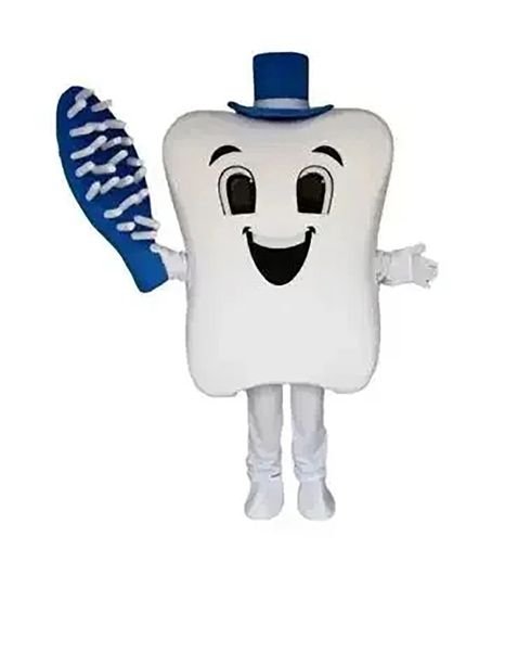 Disfraz de mascota de diente de cepillo de dientes azul de Halloween Vestido de fiesta elegante Personaje de dibujos animados Carnaval Navidad Pascua Publicidad Disfraz de fiesta de cumpleaños