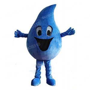 Costume de mascotte de goutte d'eau bleue d'Halloween personnage de thème de dessin animé de haute qualité Carnaval Taille adulte Fête d'anniversaire de Noël Tenue fantaisie pour hommes femmes