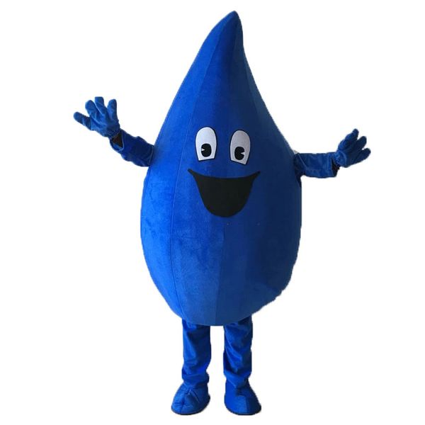 Costume de mascotte de goutte d'eau bleue d'Halloween, personnage de thème animé de dessin animé de haute qualité, costumes de carnaval de Noël, taille adulte, tenue de fête d'anniversaire en plein air