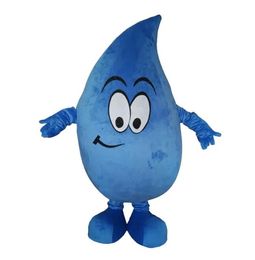 Halloween Blue Water Drop Forma Mascot Mascot de alta calidad anime temático Carnival unisex para adultos tamaño de navidad