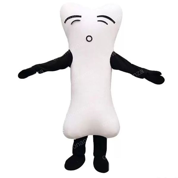 Costume de mascotte d'os d'Halloween, tenue de personnage de dessin animé de qualité supérieure, taille adulte, fête à thème de noël en plein air, tenue pour adultes