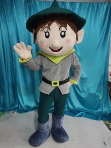 Halloween garçon avec chapeau mascotte Costume haute qualité personnaliser dessin animé thème personnage taille adulte carnaval de noël déguisement