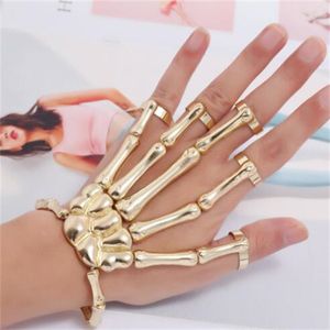 Bracelet d'Halloween pour femmes Gothic Punk Hand Skull Skeleton Elasticity Bracelet Bracelet Bangles Femme Party Party GC1208