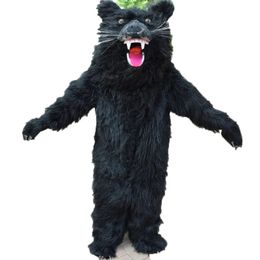 Traje de mascota de oso marrón / negro de halloween Traje de personaje de dibujos animados Traje de adultos Tamaño de fiesta de carnaval de Navidad Traje al aire libre Trajes de publicidad