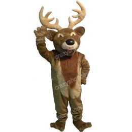 Halloween Brown Deer Mascot Costume Top qualité Cartoon Character Outfits Costume Noël Carnaval Unisexe Adultes Carnaval Fête D'anniversaire Robe