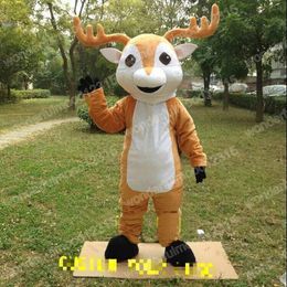 Halloween Brown Deer Mascot Mascot Costumes Carnaval Gifts Hallowen Unisexe Adultes Fancy Party Games Tenue de fête Célébration de la fête Cartoon Personnages