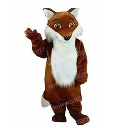 Halloween Brown Fox Mascot Costume Simulazione Personaggio dei cartoni animati Vestito Vestito Carnevale Adulti Festa di compleanno Vestito operato per uomo Donna