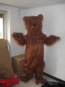 Halloween Brown Grizzly Bear Mascot Costume Top Qualité Cartoon Anime thème personnage Taille Adulte Carnaval De Noël Fête D'anniversaire Fantaisie Outfit