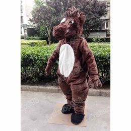 Halloween Brown Horse Mascot Costume Cartoon Anime Thème du thème Unisexe Adultes Taille Advertising Access