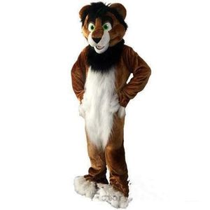 Halloween Brown Husky Fox Dog Mascot Costume Fursuit Suits Party Game Dress Outfits Kleding Carnaval Kerstmis Pasen volwassenen