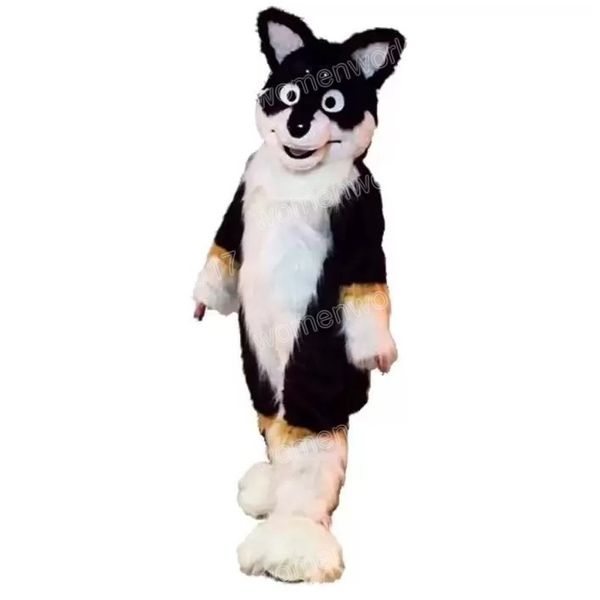 Disfraz de mascota de perro zorro Husky marrón de Halloween Traje de personaje de dibujos animados de calidad superior Traje de adultos unisex Traje de carnaval de Navidad Disfraces