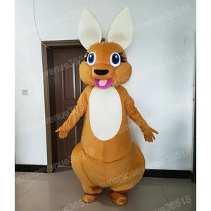 Halloween Brown Kangaroo Mascot Costume de haute qualité Cartoon THEME CARNIVAL ADULTES SIME POURIE ANNIVERSAIRE DE NOIT