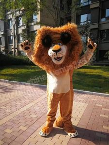 Halloween Brown Lion Mascot Costume Top Quality Cartoon Thème du personnage Carnaval Unisexe Adults Taille de Noël Fête d'anniversaire