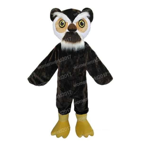Disfraz de mascota de búho marrón de Halloween, traje de personaje de dibujos animados de alta calidad, traje Unisex para adultos, disfraz de Carnaval de Navidad