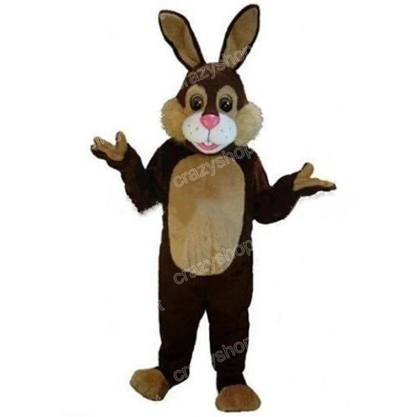 Halloween Costume de mascotte de lapin marron personnage de dessin animé tenues costume déguisement pour hommes femmes fête de carnaval de Noël en plein air Ou250M