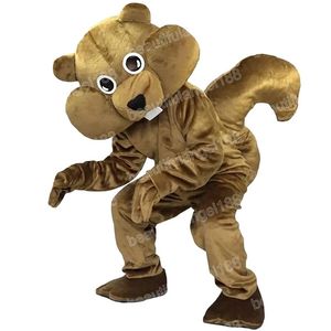 Costumes de mascotte d'écureuil marron d'Halloween de haute qualité Caractère de thème de dessin animé Carnaval Taille adulte Tenue de fête de Noël Costume pour hommes femmes