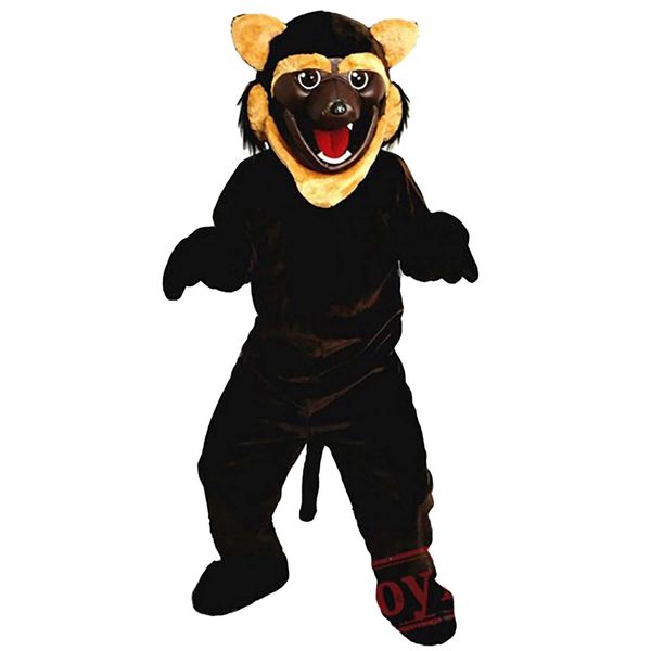 Costume de mascotte de chat sauvage / tigre marron d'Halloween, personnage de dessin animé, personnage de thème animé, fête de carnaval de Noël, costumes fantaisie, taille adulte, tenue d'extérieur