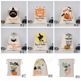 Halloween Candy Bag Gift Sack Treat of Trick Pumpkin Printed Canvas Tassen Hallowmas Christmas Party Festival Trektas DHS64