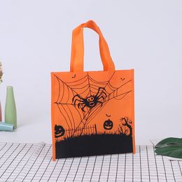 Halloween Candy Bag cadeau wraps herbruikbare milieuvriendelijke boodschappentassen kleuterschool schoolfeest niet-geweven stoffen truc of traktatie handtas opvouwbare tr0090