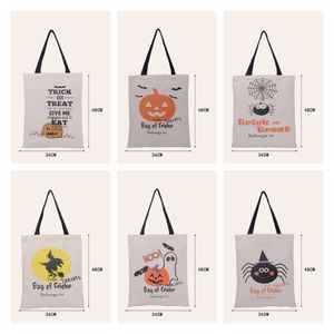 Halloween Candy Bag Handtas Canvas Tas Pompoen Party Gift Wrap Trekkoord Tassen Decoratie 50 Stks Party Supplied2i51502
