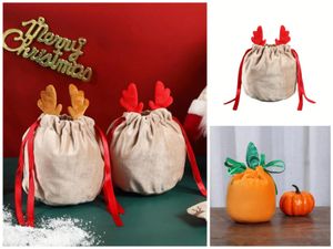 Bolsa de dulces de Halloween, regalo de fiesta, bolsa de calabaza con cuerda, cesta de truco o trato, bolsa de almacenamiento de galletas, decoración del Festival DH985